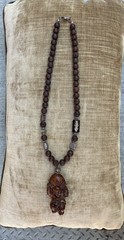 Vintage Japanese Netsuke carved Child handcrafted necklace/pendant NICE