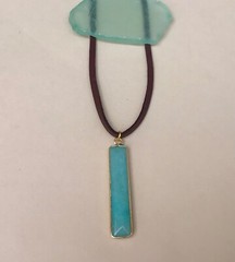 NEW Amazonite Sundance Charm Necklace leather cord handmade artisan jewelry