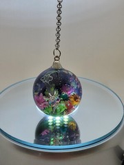 Handmade UV Resin 30mm Pendant Midnight Garden Spider Glow-in-the-dark Feature