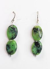Chrysoprase Green 10mm x 13mm Oval Gemstone .925 Sterling Silver Earrings 1.50″