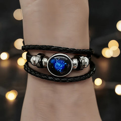 Handmade Scorpio Zodiac Bracelet: Adjustable Leather Astrology Charm