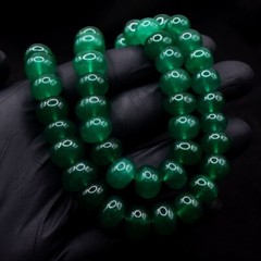 2 Strand Green Emerald 850.00 Cts Beautiful Necklace Jewelery Beaded VK 30 E634