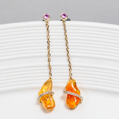 Best Wishes – Mexican Fire Opal Halo Diamond & Mother of Pearl Pendant 18K Gold