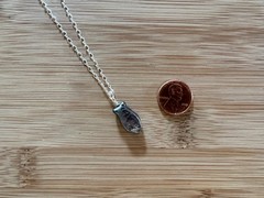 New! Freshwater Pearl and Sterling Silver Fish Necklace 17-19 in. Handmade -N222