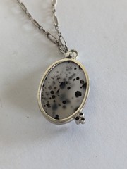One-of-a-kind Artisan Handmade 925 Sterling Silver & Montana Moss Agate Stone
