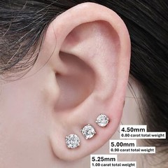 Rose Gold Plated 925 Sterling Silver 4 Prong Stud Earrings With 1.00 Carat CZ