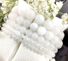 White Jade Stretchy Bracelet Healing Gemstone 4mm 6mm 8mm10mm12mm