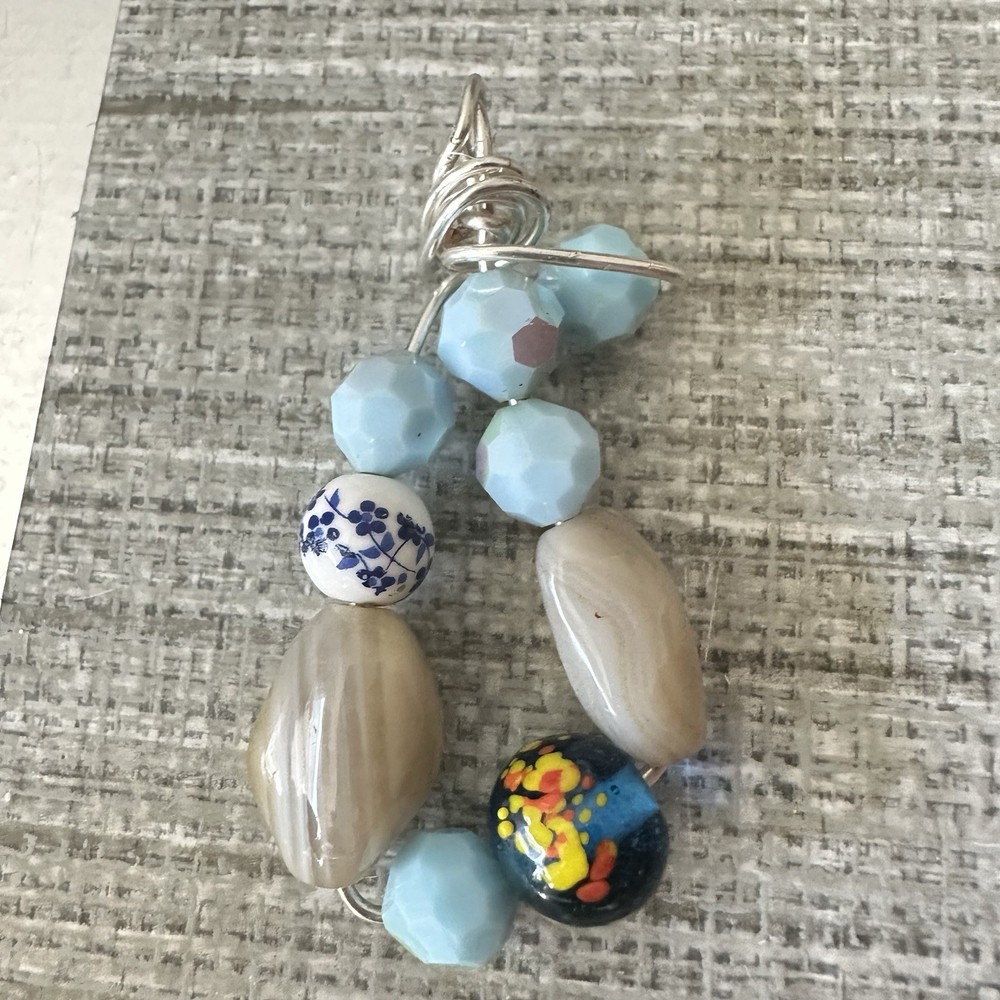 Pendant Glass Beads Colorful Elaborate Wire Wrapped Stones Multimedia 1600 Y