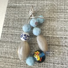 Pendant Glass Beads Colorful Elaborate Wire Wrapped Stones Multimedia 1600 Y