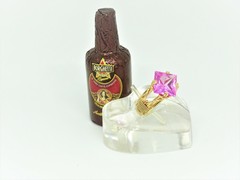 14/20 Gold Filled wire wrapped 10X10 square Pink Sapphire ring for woman