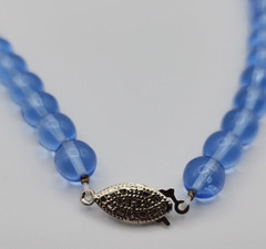 Artisan Glass Foil Beads with German Glass Beads Necklace 17 3/4″ w/o Closures