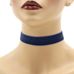 Blue Velvet Choker 7/8 inch (22 – 23 mm) wide custom adjustable ribbon necklace