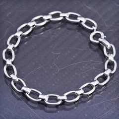 6.75” 8mm, vintage Napier Co. sterling silver 925 flatten oval link bracelet