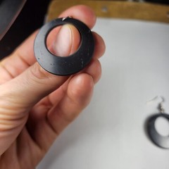 Shungite Earrings EMF 5G Wi Fi Protection Jewelry – Double Circle – 1 pair