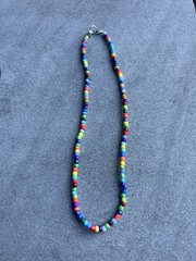 Rainbow 🌈 16” glass seed bead Handmade choker necklace
