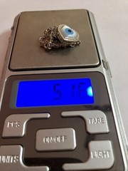 925 Silver Evil Eye Protection Bracelet Amulet Nazariya Mother of Pearl 5.16 gm