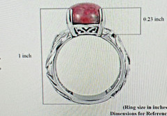 Natural Norwegian Thulite Solitaire Ring in Platinum Over Sterling Silver 5.75 c