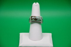 Artisan Blue Horizon Turquoise 5.00 ctw Owl Face Ring in Sterling Silver Size 7