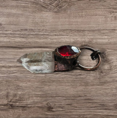 Clear Quartz Crystal Pendant Natural Himalaya Quartz Point Pendant Stick Pendant