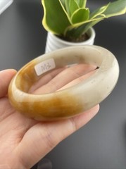 純天然玉鐲 Grade A 100% Untreated Aventurine Jade Bangle佘太翠 60 Mm Icy yellow jade