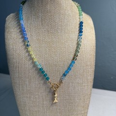 Glass Beaded Necklace Caribbean Inspired Handmade NWT 21 Inches Long