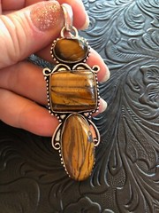 Golden Bronze Tiger’s Eye Totem 3″ Artisan Pendant Old Southwest