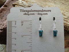Southwestern Blue Turquoise & Opal Gemstone Petite Earrings Handcrafted AA71