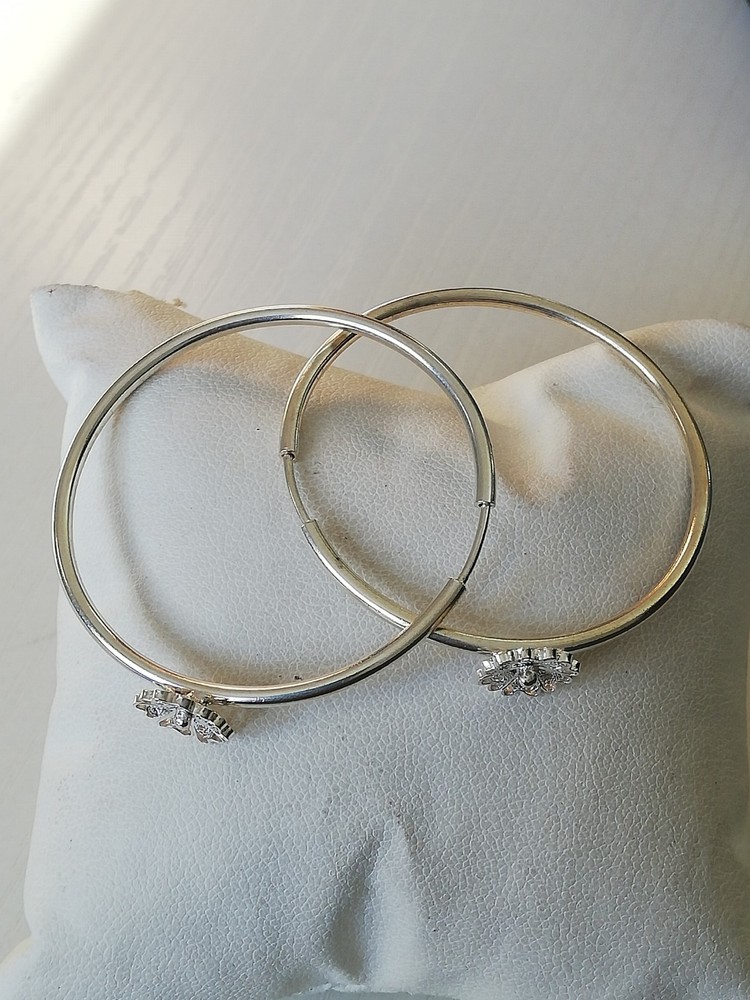 .925 Solid Silver Drop Hoop Earrings Artisan Handmade New.