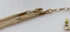 Orit Schatzman 925 Sterling Gold & Multi-color Crystals Necklace Ribbon Chain