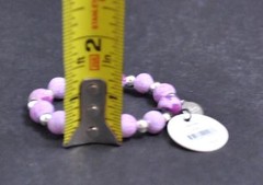Jilzara Lilac Girls Petite Silverball Polymer Clay Bead Stretch Bracelet Artisan