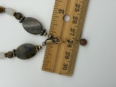 Gold Filled Serpentine Green Stone Bracelet