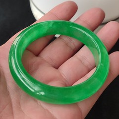 Certified Grade A Ice Green 57-58mm Natural Burma Jade jadeite Bangle Bracelet