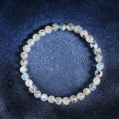Natural Rainbow Moonstone 6mm Beaded Bracelet Healing Spiritual Chakra Bracelet