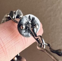 Intriguing Modernist Artisan Fine Silver Kinetic Bracelet, Artist Signed 9.8g