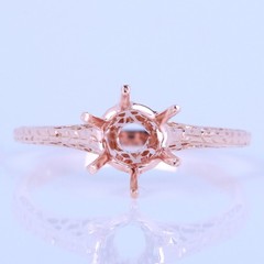 Solid 10k White/Rose/Yellow Gold Ring Prong Setting Round 6mm-6.5mm Semi Mount