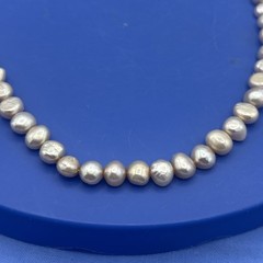 Handmade Freshwater Pearl Necklace 16” Cream Baroque Beads Artisan Jewelry