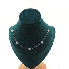 Rose Quartz Bead Necklace From Brazil Stainless Steel Chain Personal Size