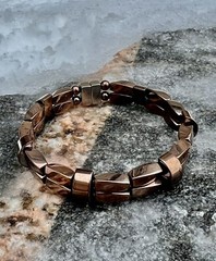 Men Women 100% Copper Magnetic Hematite Bracelet Anklet Therapy 2 Row