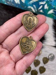 Guan Yin Pendant Kwan Yin Pendant 25 mm Heart Copper Charms DIY Making 10 pcs