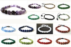 1pc Natural Crystal gemstone Beaded bracelet Handmade 6mm