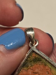 Sterling Silver 925 Unakite Stone Pendant