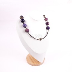Lapis Lazuli, Coral Bead Necklace, Natural Blue Gems Necklace, Handmade Beaded