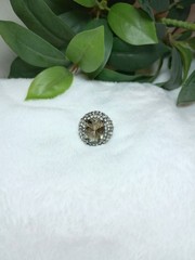 Green Amethyst Oval Gemstone Mystical Ring Zircon Cluster Halo Size 8 Enchanted