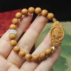 Barbie Sandalwood 8mm Amulet Bracelet Vintage-Style Prayer Bead Bracelet