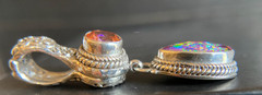 Sarda,Bali Handmade,925, Red Ember Simulated Opal Doublet &Ardent Topaz Enhancer