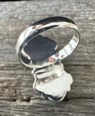 Sterling Silver Native American SW Genuine White Water Turquoise 3 Stone Ring