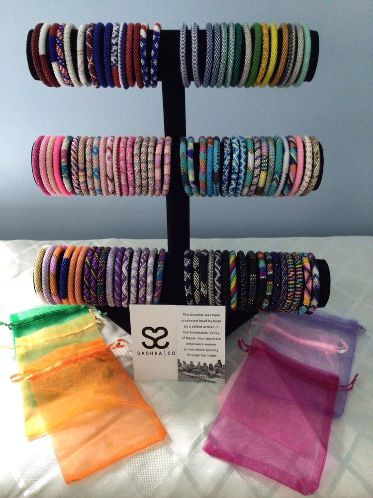 Glass Bead Roll On Sashka Bracelet Lot, 100 pcs