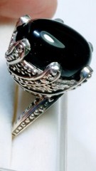 FETCHING STERLING SILVER .925 WITH BLACK ONYX RING IN SIZES 8.0 AND 8.5-8.75
