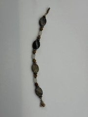 Gold Filled Serpentine Green Stone Bracelet