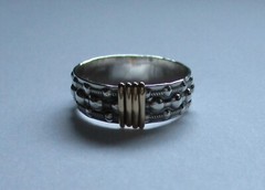 Artisan Sterling Silver & Gold Vermeil Knobby Ring